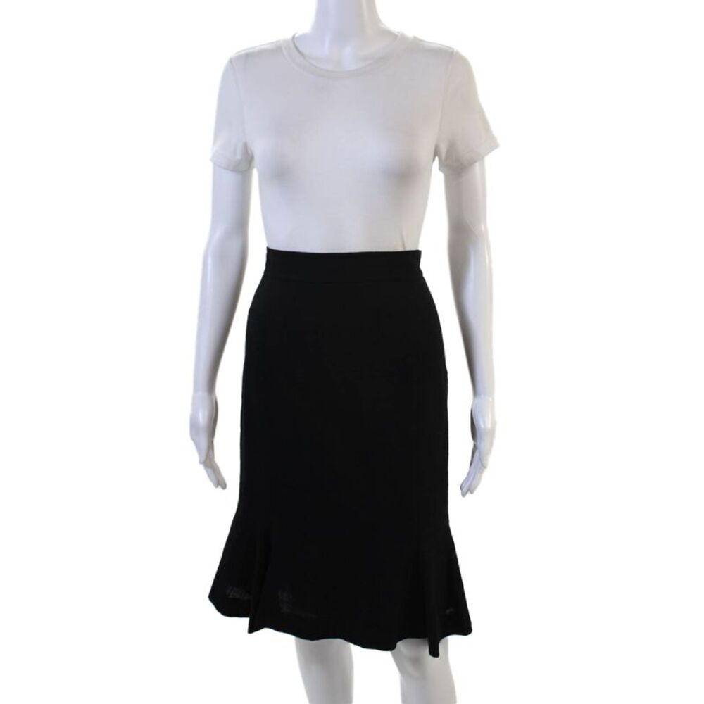 Moschino Cheap & Chic Women A-Line Flare Virgin Wool Black Skirt Size 8